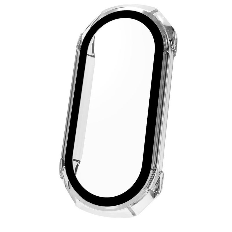 حافظة واقية متوافقة مع Xiaomi Mi Band 10، ساعة ذكية MI9/8/7/6 جيل زجاج مقسى واقي للشاشة + حافظة واقية مدمجة من PC